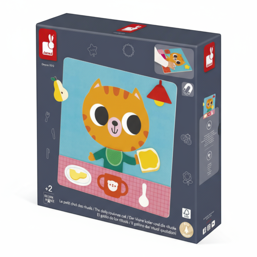Magnetyczna układanka Plan dnia Kot 2+ / Janod