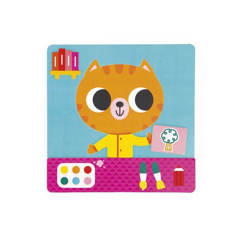 Magnetyczna układanka Plan dnia Kot 2+ / Janod