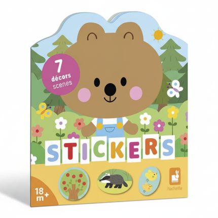 Książeczka do wyklejania z naklejkami Las 18m+ / Janod