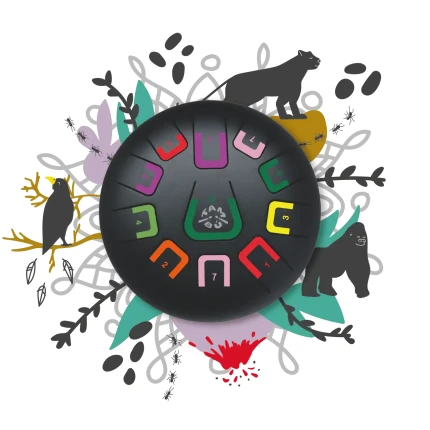 Bębenek językowy Tambu śr. 20cm - Black Nature / Juegaconmigo