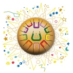 Bębenek językowy Tambu śr. 20cm - Golden Star / Juegaconmigo