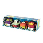 Wheeee-ls! – zestaw 4 autek z napędem z fioletem i miętą / B.Toys