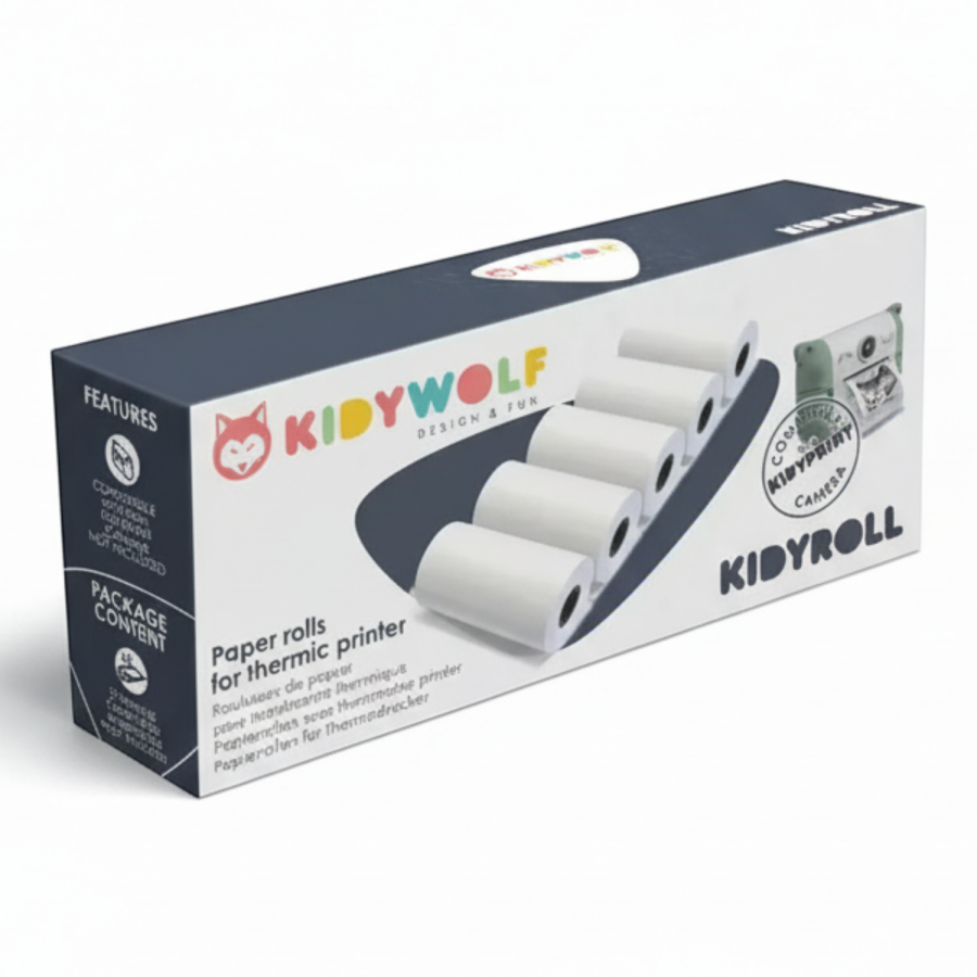 Rolki papieru termicznego do aparatu KIDYROLL / Kidywolf