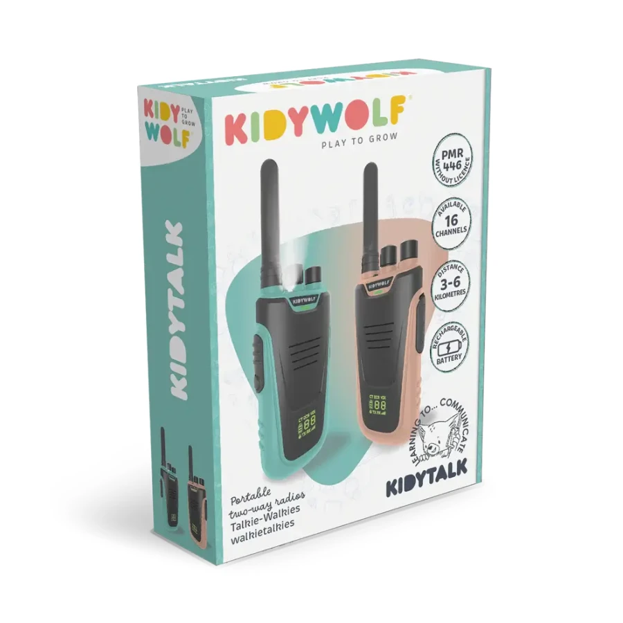 Zestaw krótkofalówek Walkie Talkie KIDYTALK - różowo-niebieskie / Kidywolf