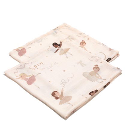 2-pak pieluszek 100% Bamboo Muślin - BALLERINE / La Millou