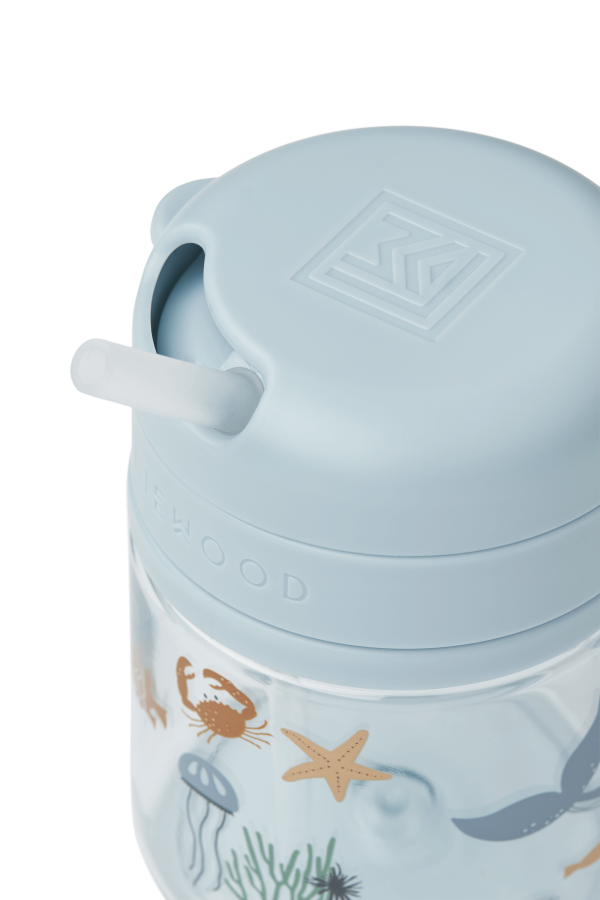 Kubek tritanowy z chowaną rurką Pavia 280ml - sea creature, sandy / Liewood