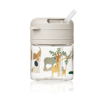 Bidon tritanowy z chowaną rurką Pavia 280ml - all together, sandy / Liewood