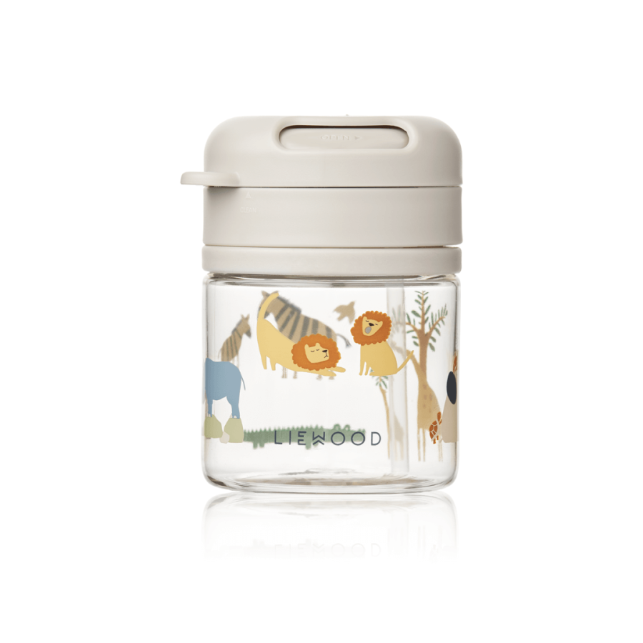Bidon tritanowy z chowaną rurką Pavia 280ml - all together, sandy / Liewood