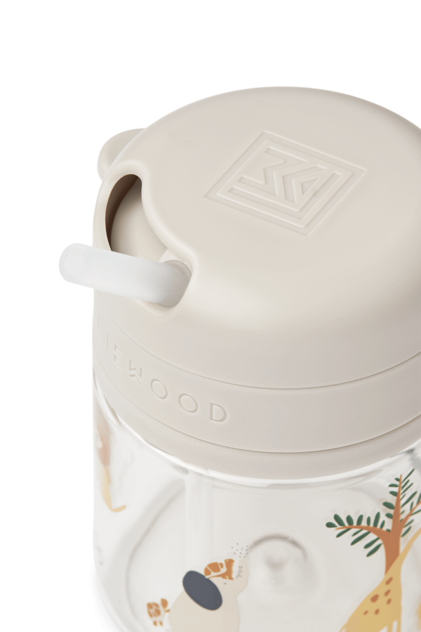 Bidon tritanowy z chowaną rurką Pavia 280ml - all together, sandy / Liewood