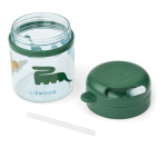 Bidon tritanowy z chowaną rurką Pavia 280ml - dinosaurs, mist / Liewood