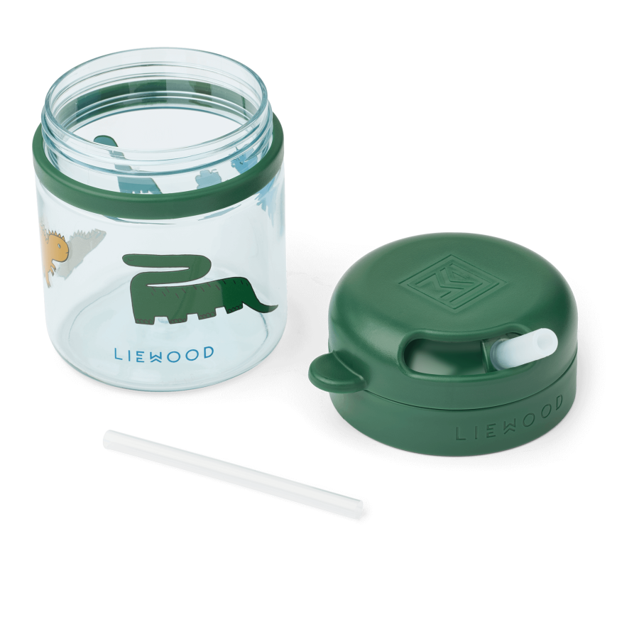 Bidon tritanowy z chowaną rurką Pavia 280ml - dinosaurs, mist / Liewood