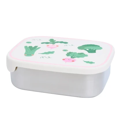 Lunchbox ze stali nierdzewnej z wyjmowanymi przegródkami - Veggie Pals / The cotton cloud