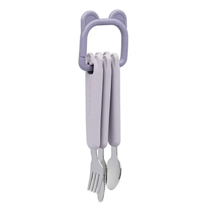 Zestaw sztućców z pętelką - Lilac / the cotton cloud