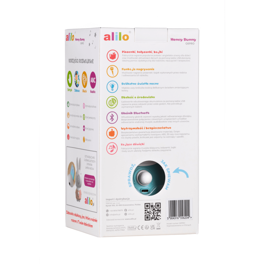 Króliczek Honey Bunny G6PRO - turkusowy / Alilo