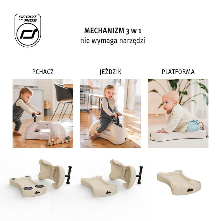 My First - ewolucyjny jeździk pchacz 3w1 6 m+ Sand / Scootandride