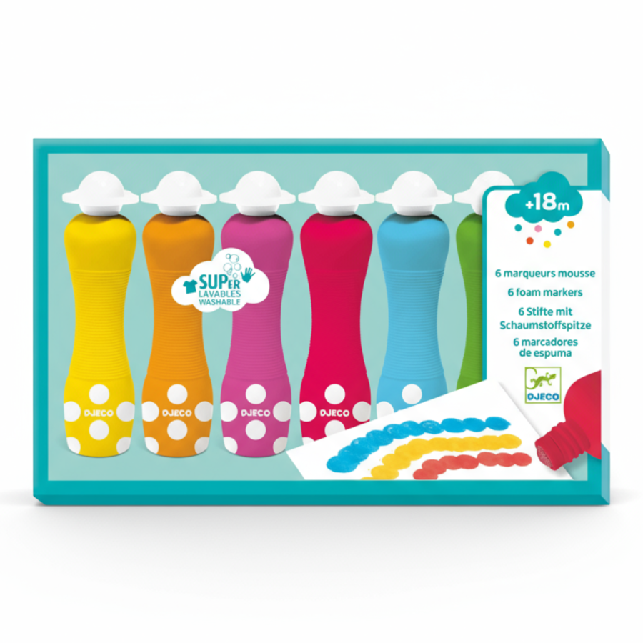 Markery stempelkowe dla maluchów 6 kol. / Djeco