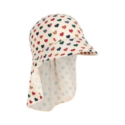 Kapelusz przeciwsłoneczny Manuca Frill - coeur colore / Konges slojd