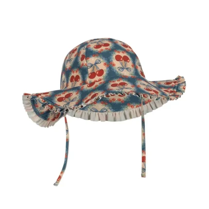 Kapelusz przeciwsłoneczny Maya - cherry bow blue / Konges slojd