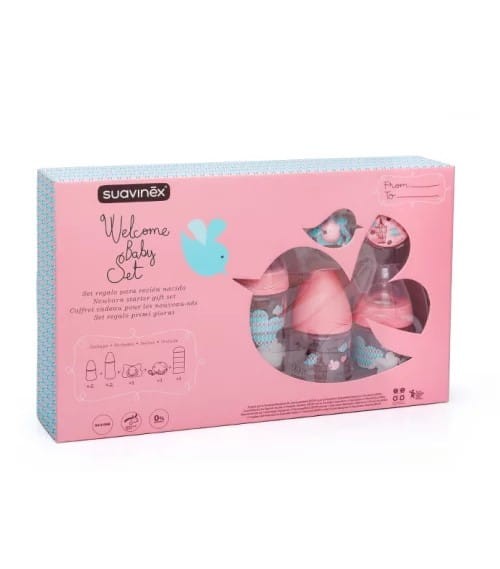 Zestaw startowy - wyprawka dla noworodka| różowy dziewczynka / Suavinex