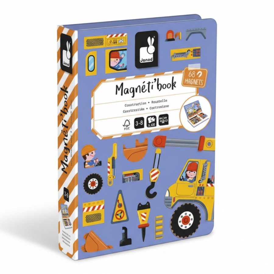 Magnetyczna układanka Plac budowy Magnetibook  / Janod