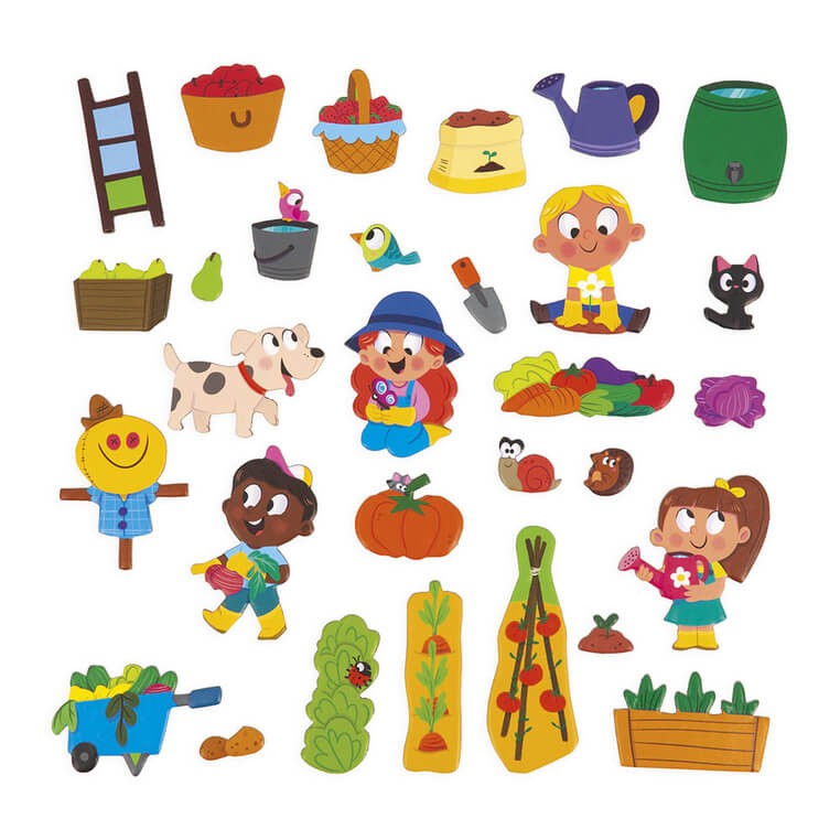 Magnetyczna układanka Magneti'stories W ogródku 3+ / Janod