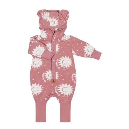 Uchaty kombinezon wiosenny - Słoneczka na Różu / Zezuzulla ZZZ