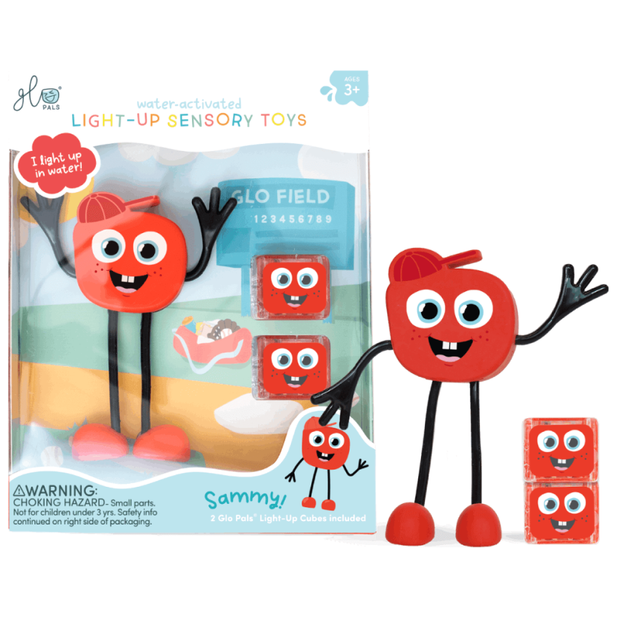 Postać do kąpieli Sammy - zestaw z dwiema kostkami sensorycznymi świecącymi w wodzie / Glo Pals