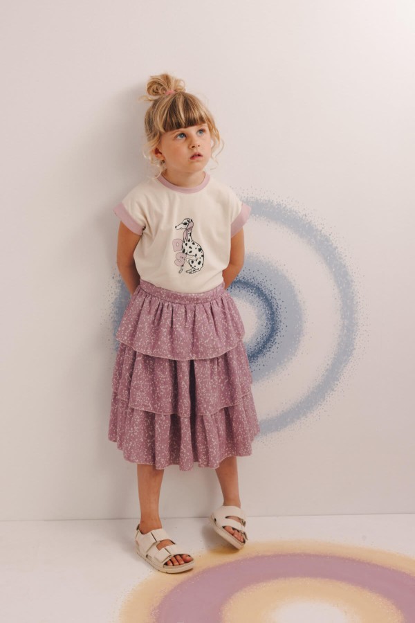 Długa Spódnica Fale - ciapki różowe / Dear Sophie