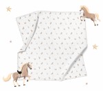 Konie - otulacz muślinowy 100x100cm / Lullalove