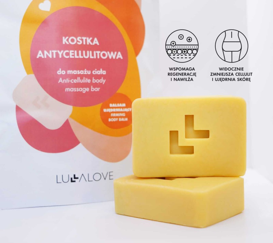 Antycellulitowa kostka do masażu ciała - mocne działanie, 70g / Lullalove