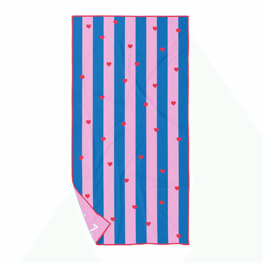 Dwustronny ręcznik plażowy PlayTowels - Lighthouse Cherry / QUUT