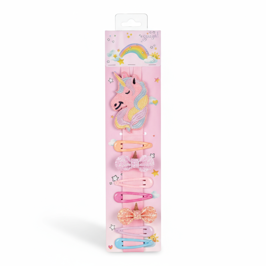 Spinki do włosów z wieszaczkiem jednorożec Sally 7 szt. / Souza!