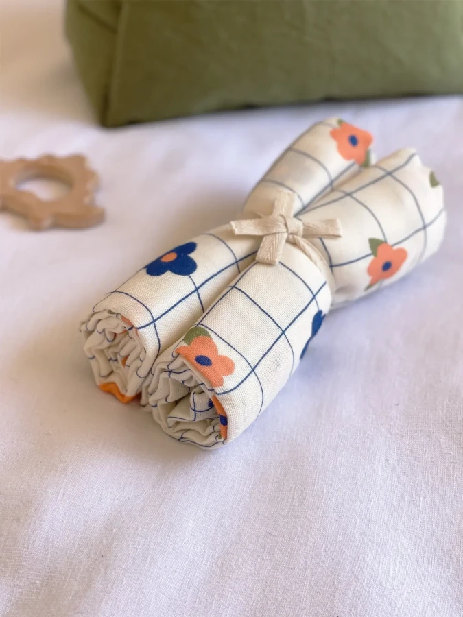 Zestaw pieluszek GASPARD, 2 szt. - Daisy Flower / Milinane