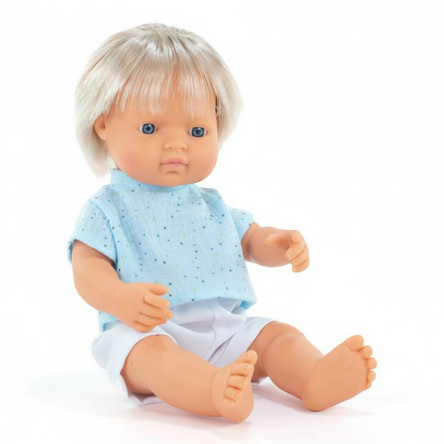 Lalka chłopiec Europejczyk Jasny Blond My Friends & Me, 38cm / Miniland Doll