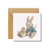 Kartka okolicznościowa na Wielkanoc - HAPPY EASTER LITTLE RABBIT / Hi Little