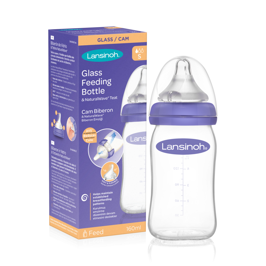 Szklana butelka 160 ml ze smoczkiem Natural Wave® / Lansinoh