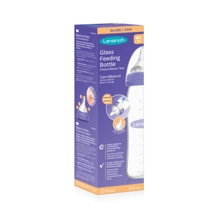 Szklana butelka 240 ml ze smoczkiem Natural Wave® / Lansinoh
