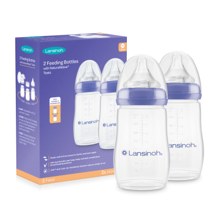 Butelki do karmienia ze smoczkami Natural Wave™ - Duo Pack 2 x 240 ml / Lansinoh