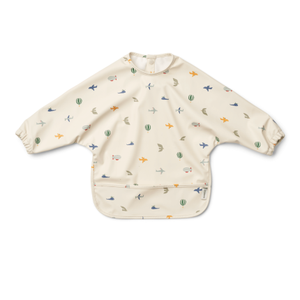 Wodoodporny śliniak z rękawkami Merle - aviator, ecru / Liewood