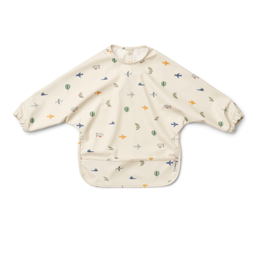 Wodoodporny śliniak z rękawkami Merle - aviator, ecru / Liewood