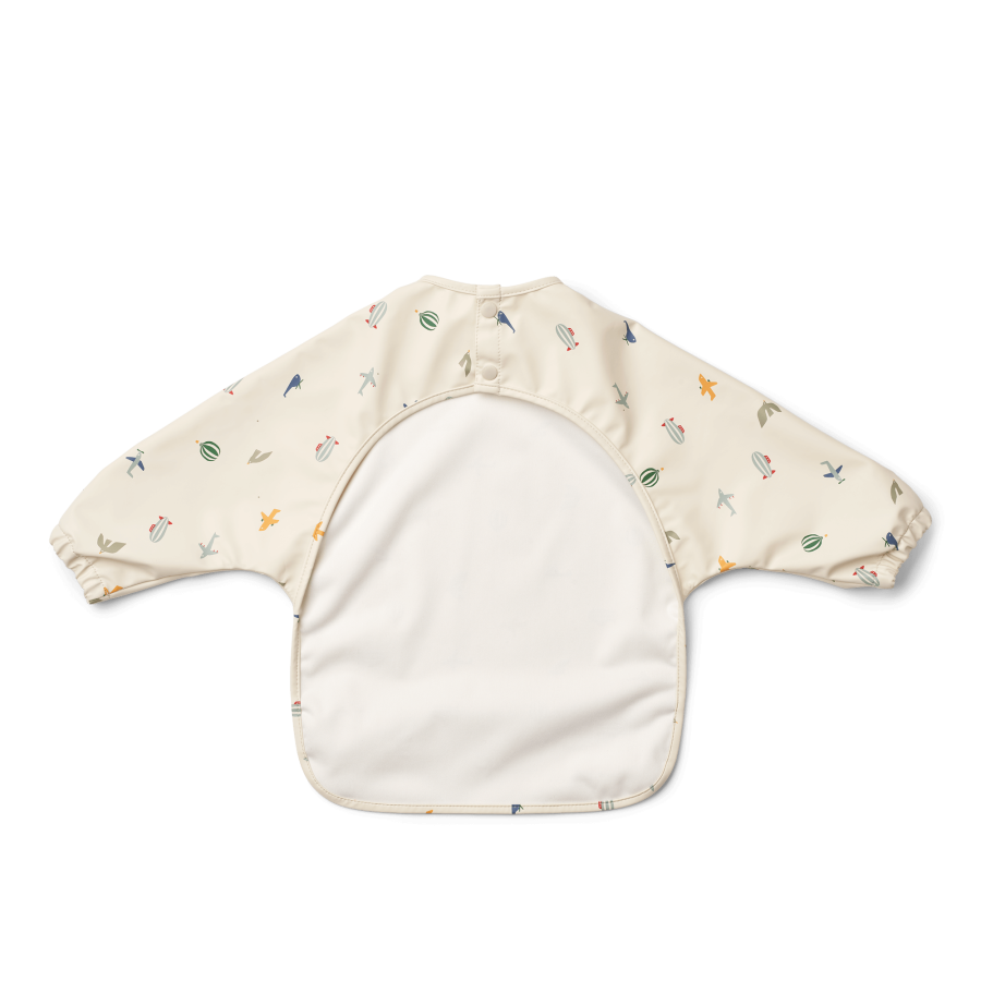 Wodoodporny śliniak z rękawkami Merle - aviator, ecru / Liewood