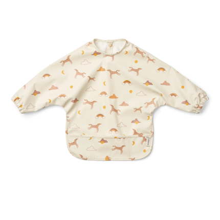 Wodoodporny śliniak z rękawkami Merle - dream, ecru / Liewood