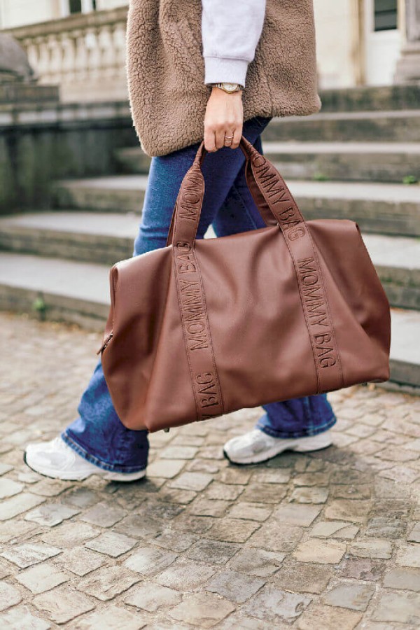 Torba Mommy Bag Signature Vegan Leather Dark Brown / Childhome