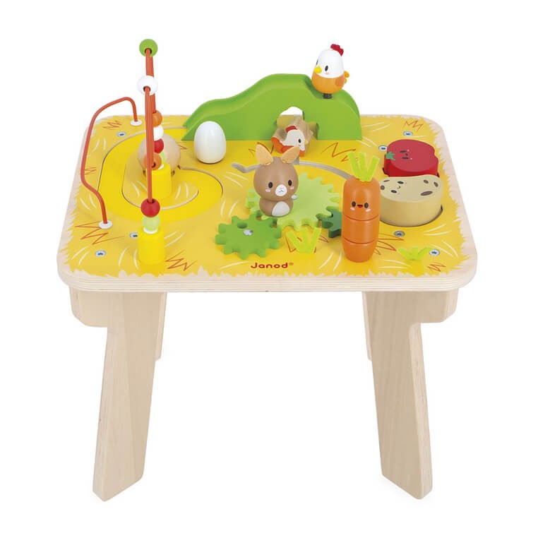 Wielofunkcyjny stolik edukacyjny drewniany Farma 12m+ / Janod