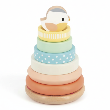 Układanka piramida drewniana Gniazdko Pure 12 m+ / Janod