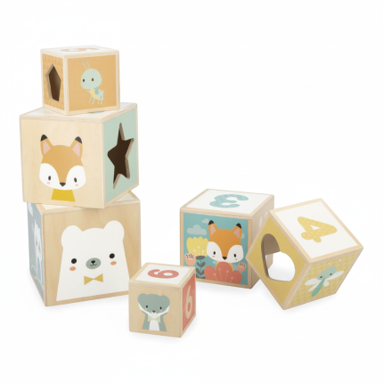 Piramida wieża drewniana 6 el. Pure 12 m+ / Janod