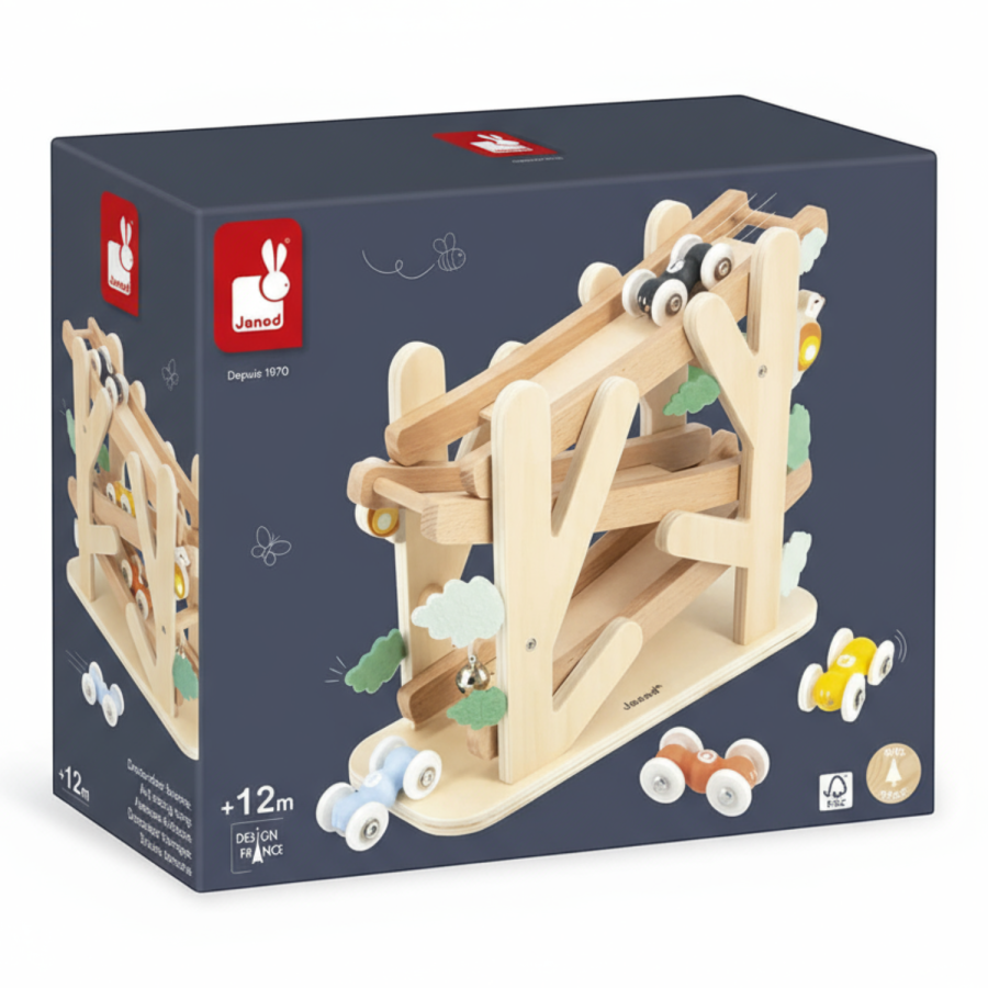 Drewniany kulodrom Rampa wyścigowa dla mrówek Sweet Cocoon 12 m+ / Janod