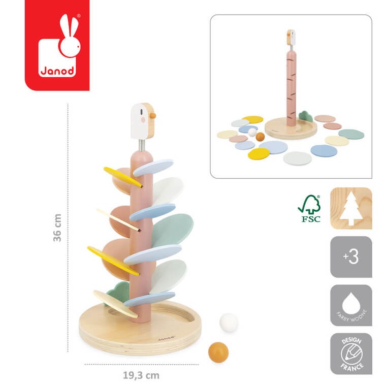 Drewniany kulodrom Ptaszek Sweet Cocoon 3+ / Janod