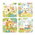 Puzzle progresywne w walizce Zwierzątka Pure 4 układanki – 6, 9, 12 i 16 elementów 2+ / Janod