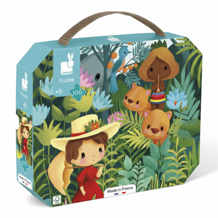 Puzzle w walizce Obraz inspirowany twórczością Rousseau 100 elementów 6+ / Janod